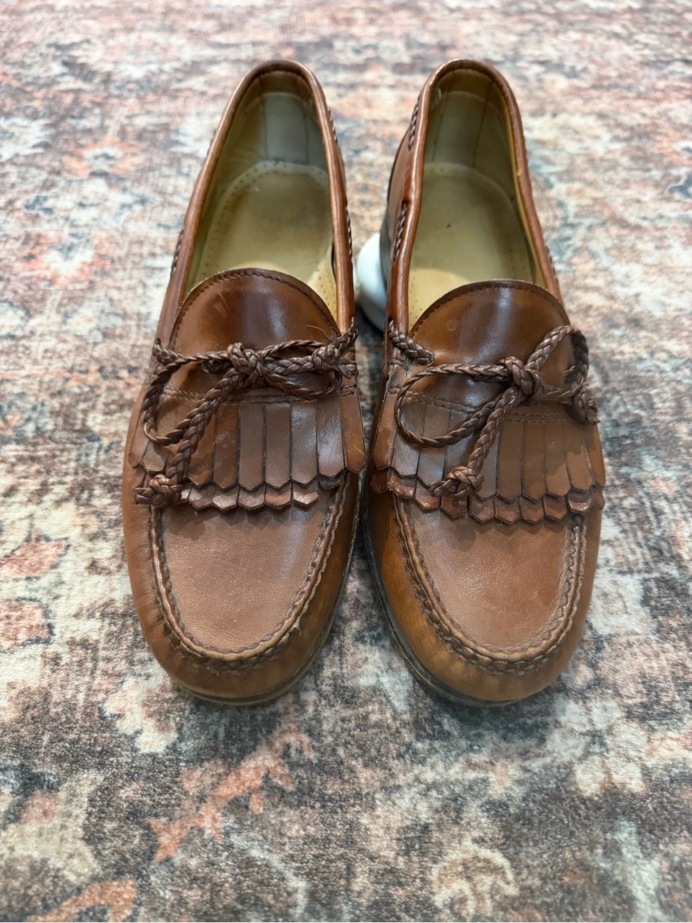 Vintage Allen Edmonds Woodstock Loafers Mens Brown Leather Kiltie Tassel size 8
